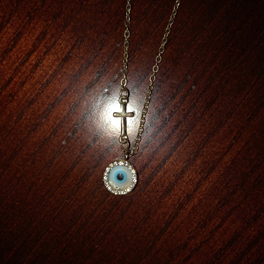 Eye and Cross Necklace